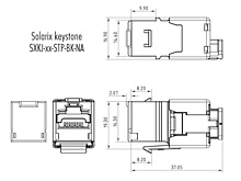 Produkt Rychlozařezávací keystone Solarix CAT6A STP SXKJ-10G-STP-BK-NA Component Level a 4PPoE certifikace - Solarix - Keystony