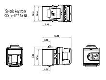 Produkt Rychlozařezávací keystone Solarix CAT6 UTP SXKJ-6-UTP-BK-NA Component Level a 4PPoE certifikace - Solarix - Keystony
