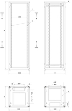 Produkt Rozvaděč LC-50 42U, 600x1000 RAL 7035, skleněné dveře - Solarix - Stojanové 19"