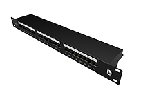 Produkt 19" patch panel Solarix 24 x RJ45 CAT5E STP 1U SX24-5E-STP-BK-N - Solarix - Patch panely