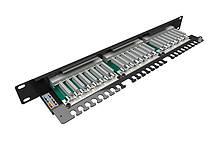 Produkt 19" patch panel Solarix 24 x RJ45 CAT5E STP 1U SX24-5E-STP-BK-N - Solarix - Patch panely