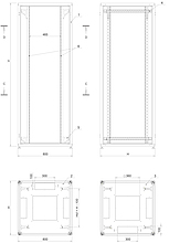 Produkt Rozvaděč LC-50 42U, 800x800 RAL 7035, skleněné dveře - Solarix - Stojanové 19"