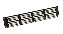 Produkt 19" patch panel Solarix 48 x RJ45 CAT6 UTP 350 MHz černý 2U SX48-6-UTP-BK - Solarix - Patch panely