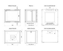 Produkt Rozvaděč nástěnný GrandN DUO 20U 450mm, dveře plech, RAL 7035, GrandND-20U-645-21-G - Solarix - Nástěnné 19"