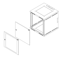 Produkt Rozvaděč nástěnný SENSA 12U 600mm, dveře sklo, RAL 7035, SENSA-12U-66-11-G - Solarix - Nástěnné 19"