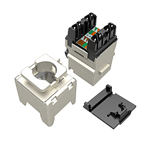 Produkt MULTIPACK 24 ks - rychlozařezávací keystone Solarix CAT6A STP SXKJ-10G-STP-BK-NA Component Level a 4PPoE certifikace - Solarix - Keystony