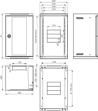 Produkt Nástěnný rozvaděč 10" 9U RAL 7035 skleněné dveře LC-10-9-11-G  - Solarix - Nástěnné 10"