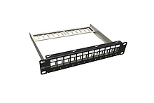 10" modulární neosazený patch panel Solarix 12 portů 1U SX12M-0-STP-BK-UNI-N-10 - Solarix - Patch panely