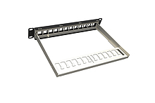 Produkt 10" modulární neosazený patch panel Solarix 12 portů 1U SX12M-0-STP-BK-UNI-N-10 - Solarix - Patch panely