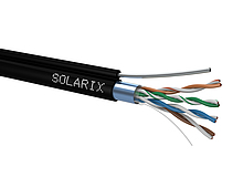 Instalační kabel Solarix CAT5E FTP PE F<sub>ca</sub> samonosný 305m/cívka SXKD-5E-FTP-PE-SAM - Solarix - Kabely drát