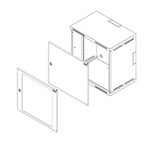 Produkt Rozvaděč nástěnný SENSA 12U 400mm, dveře plech, RAL 7035, SENSA-12U-64-21-G - Solarix - Nástěnné 19"