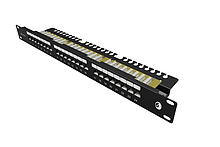 Produkt 19" patch panel Solarix 24 x RJ45 CAT6 UTP s vyvazovací lištou 1U SX24L-6-UTP-BK-N - Solarix - Patch panely