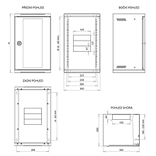 Produkt Nástěnný rozvaděč 10" 12U RAL 7035 skleněné dveře LC-10-12-11-G  - Solarix - Nástěnné 10"