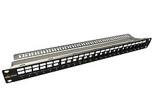 19" modulární neosazený patch panel Solarix 24 portů 1U SX24M-0-STP-BK-UNI-N - Solarix - Patch panely