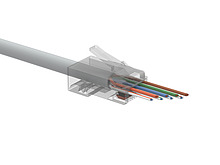 Univerzální EASY konektor RJ45 CAT6 UTP 8p8c na drát i licnu SXRJ45-6-UTP-EASY - Solarix - Konektory