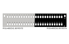 Produkt Čelo optické vany 2U pro 48p SC simplex/LC duplex/E2000 BK, FP-2U-48SCS-B - Solarix - Optické vany a čela