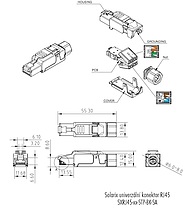 Produkt Konektor MPTL univerzální RJ45 CAT6 STP samořezný SXRJ45-6-STP-BK-SA - Solarix - Konektory