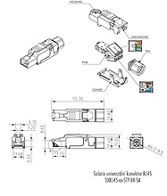Produkt Konektor MPTL RJ45 CAT6 STP samořezný SXRJ45-6-STP-BK-SA - Solarix - Konektory