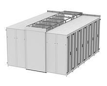 Produkt Kryt pro studenou uličku se zvýšenou střechou, pro skříně 42 U výšky, s nožkami, RAL 7035 - Solarix - Datová centra