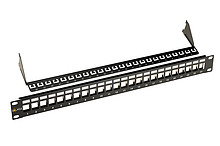 Produkt Univerzální modulární neosazený patch panel Solarix 24 portů černý 1U SX24M-0-STP-BK-UNI - Solarix - Patch panely