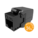 MULTIPACK 24 ks - samořezný keystone Solarix CAT6 UTP SXKJ-6-UTP-BK-SA Component Level a 4PPoE certifikace - Solarix - Keystony