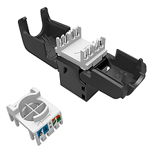 Produkt MULTIPACK 24 ks - samořezný keystone Solarix CAT6 UTP SXKJ-6-UTP-BK-SA Component Level a 4PPoE certifikace - Solarix - Keystony