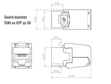 Produkt Samořezný keystone Solarix CAT6 UTP SXKJ-6-UTP-BK-SA Component Level a 4PPoE certifikace - Solarix - Keystony