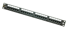 Produkt 19" patch panel Solarix 24 x RJ45 CAT5E UTP 150 MHz černý 1U SX24-5E-UTP-BK - Solarix - Patch panely