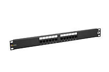 19" patch panel Solarix 12 x RJ45 CAT5E UTP 150 MHz černý 1U SX12-5E-UTP-BK - Solarix - Patch panely