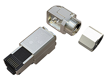 Produkt Konektor MPTL 90° RJ45 CAT5E STP samořezný SXRJ45-5E-STP-BK-SA-U - Solarix - Konektory