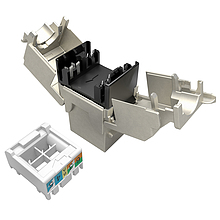 Produkt MULTIPACK 24 ks - samořezný keystone Solarix CAT5E STP SXKJ-5E-STP-BK-SA - Solarix - Keystony