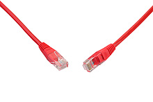 Patch kabel CAT5E UTP PVC 1m červený non-snag-proof C5E-155RD-1MB - Solarix - Patch kabely