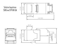 Produkt Samořezný keystone Solarix CAT6A STP RJ45 SXKJ-10G-STP-BK-SA Component Level a 4PPoE certifikace - Solarix - Keystony