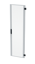 Dveře plechové s perforací LC-50, 42U, šířky 600, RAL7035, 3bodový zámek - Solarix - Příslušenství