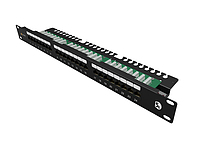 Produkt 19" patch panel Solarix 24 x RJ45 CAT5E UTP s vyvazovací lištou 1U SX24L-5E-UTP-BK-N - Solarix - Patch panely