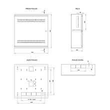 Produkt Rozvaděč LC-18 LITE s lištami 3U,4U 540x540x180mm šedý RAL7035
 - Solarix - Nástěnné 19"