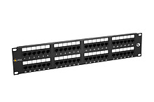 19" patch panel Solarix 48 x RJ45 CAT5E UTP 150 MHz černý 2U SX48-5E-UTP-BK - Solarix - Patch panely