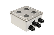 Průmyslový box Solarix s nerez čelem pro 4 x zásuvkový modul IP67 SX4-IN-0-GY - Solarix - Zásuvky