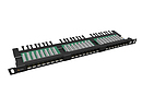 19" patch panel Solarix 24xRJ45 CAT5E UTP s vyvazovací lištou černý 0,5U SX24HD-5E-UTP-BK - Solarix - Patch panely