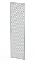 Dveře plechové s perforací LC-50, 45U, šířky 600, RAL7035, 1-bodový zámek - Solarix - Příslušenství